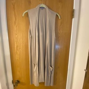 Tan long knit vest